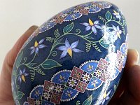 Nightshade Spiral Ukrainian Easter Egg Pysanky By So Jeo : pysanky pysanka nightshade spiral vines ukrainian easter egg batik art sojeo florals flowers birds stars trees vines blooms buds bluebird owl art sojeo so jeo eggshell egg shell blown decoration ivy garden rainbow rosie posy nightshad victorian trees etched brown chicken eggs turkey